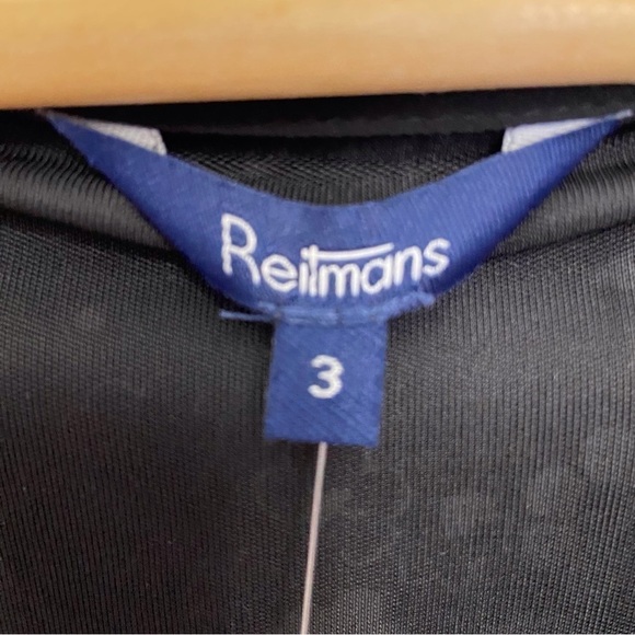 Reitmans new midi dress sleeveless black white red contemporary v neck jersey - Picture 10 of 16